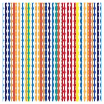Colorful vertical argyle pattern with repeating diamonds in blue, orange, yellow, and red. vector