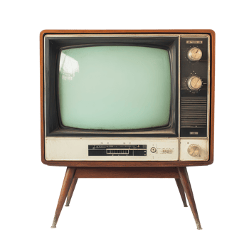 Vintage television set from the mid20th century displayed against a clean transparent background, Vintage tv on transparent background png