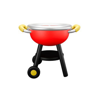 a 3d illustration of barbecue grill png