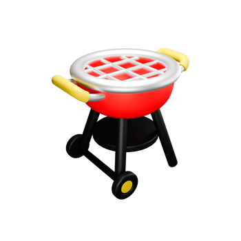a 3d rendered illustration of big BBQ grill png