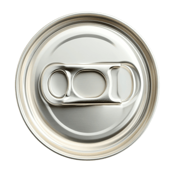 Top view of an oblong can with a ring pull, showcasing its sleek design and practical opening mechanism, Oblong can with ring pull on transparent background.top view isolated on transparent background png