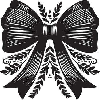 Minimalist Bow Ribbon Silhouette Illustration vector