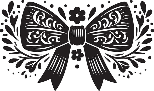 Decorative Bow Ribbon Symbol in Simple Illustration vector