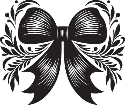 Elegant Bow Ribbon Outline on White Background vector