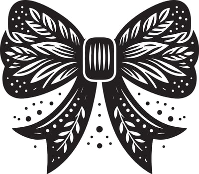 Simple Black Bow Ribbon Drawing for Design vector