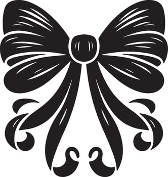 Simple Elegant Bow Ribbon Outline Design vector