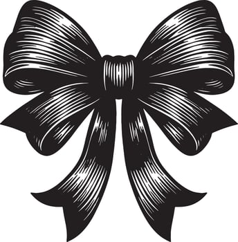Minimalist Bow Ribbon Silhouette Illustration on White Background vector