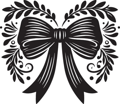 Elegant Black Bow Ribbon Design in Simple Style vector