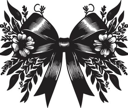 Fashionable Bow Ribbon Icon in Modern Minimalist Art vector