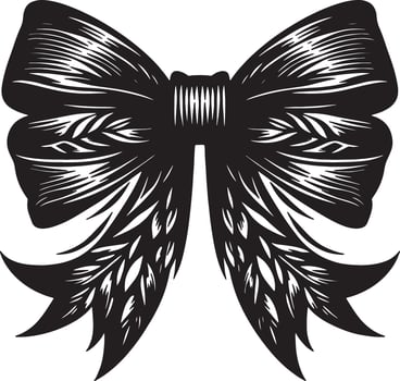 Simple Bow Ribbon Black Silhouette vector