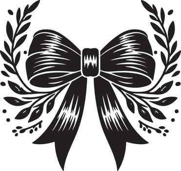 Minimalist Bow Ribbon Art For Design Projects vector