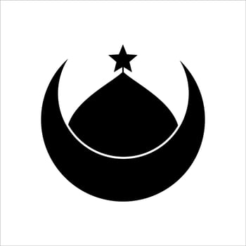 The crescent and star islamic symbol vector