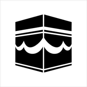 Kaaba black and white icon vector