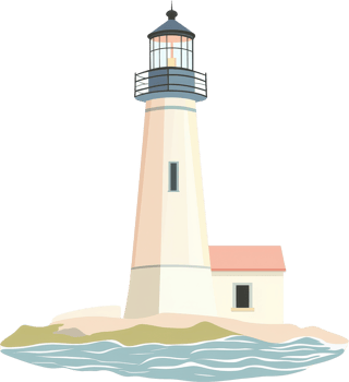 A colorful illustration of a boat navigating on stylized waves, accompanied by location pins above. png