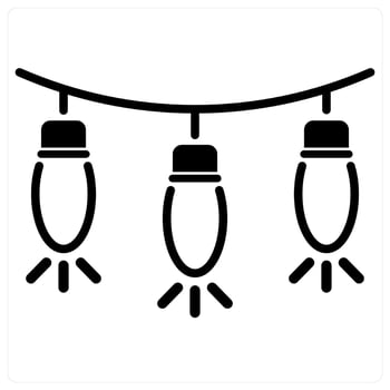 Fairy Lights icon concept in black duo line color vector