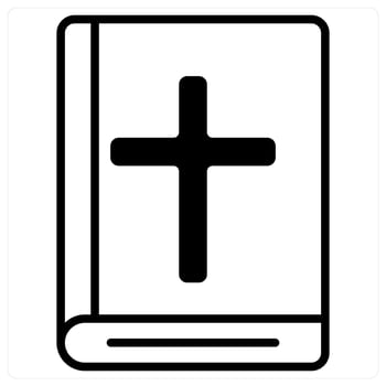 Holy Book icon concept in black duo line color vector