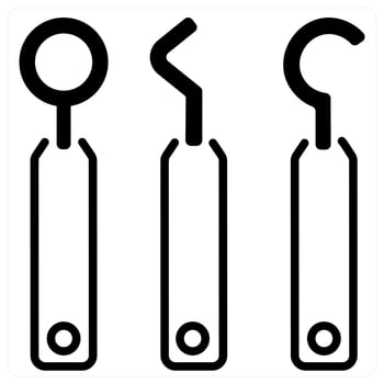 Dental Equipment icon concept in black duo line color vector