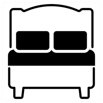 Bed icon concept in black duo line color vector