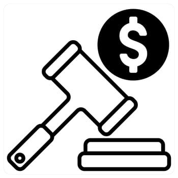 Gdpr Fine icon concept in black duo line color vector