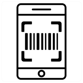 Scan icon concept in black duo line color vector