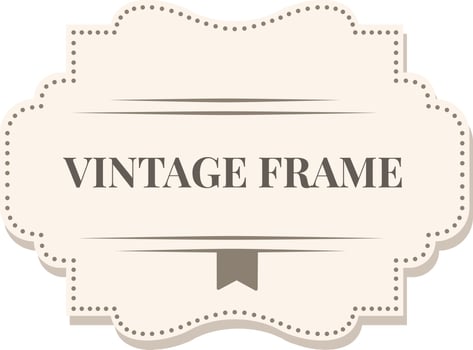 Vintage frame featuring dotted edges and an elegant ribbon banner, incorporating text along with two horizontal lines, all isolated against a clean white background vector