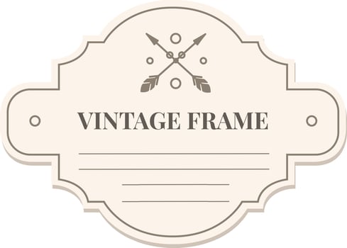 Classic vintage frame design featuring crossed arrows and decorative elements. Ideal for invitations, labels, or branding. The neutral color palette enhances its timeless appeal vector