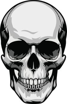 Skull silhouette black isolated on white background vector