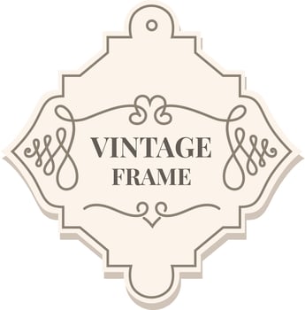 Elegant vintage frame with swirls and flourishes adding a touch of classic charm, perfect for labels, logos, invitations, and other design projects vector