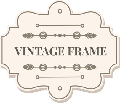 Decorative vintage frame featuring intricate ornamental details and elegant typography. Perfect for invitations, labels, or retro themed designs, showcasing classic style and sophistication vector