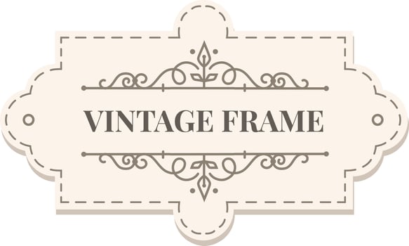 Vintage frame with floral ornaments creating an elegant border is isolated on white background, providing stylish design for various projects vector