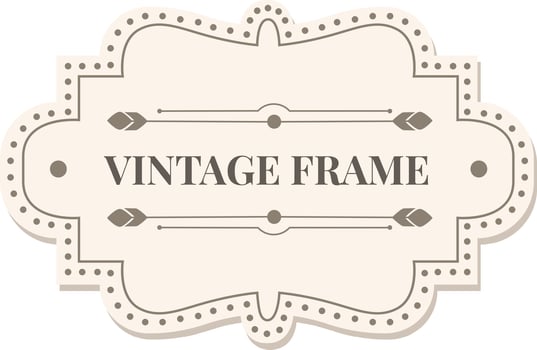 Featuring a vintage frame adorned with feathers and dots, creating a charming decoration against a light brown background, offering ample copy space for text or images vector