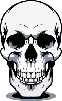 Human Skull silhouette black isolated on white background vector