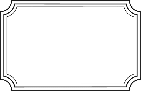 Elegant black frame with rounded corners creating a classic border on a white background, perfect for adding a touch of sophistication to any project vector