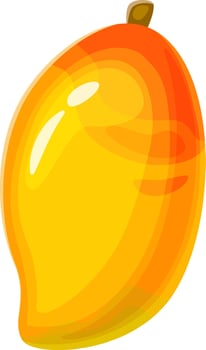 Bright and colorful illustration depicting a ripe mango with smooth gradients of orange and yellow, showcasing the tropical fruit's juicy and appetizing appearance vector
