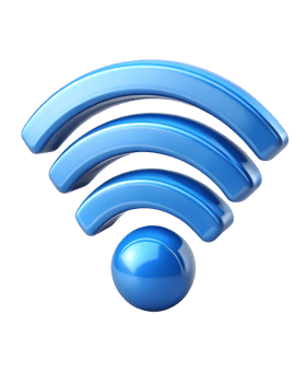 blue wifi icon on transparent background png