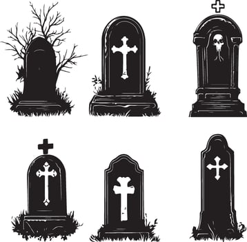Eternal Shadows Tombstone Silhouette vector