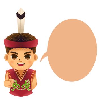 a cartoon Dayak boy Explain Something png