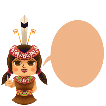 Dayak girl making presentation png
