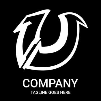 Letter U logo design, for company, t-shirts, sticker, etc. Simple and sporty letter logo design. vector