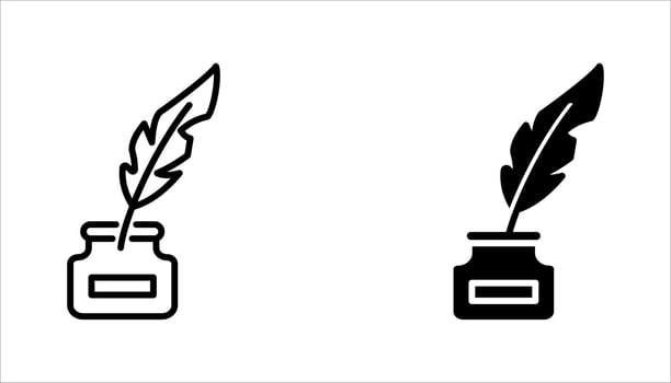 Quill writing icon vector