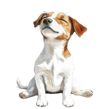 A cheerful puppy basking in the sunshine, exuding joy and contentment. png