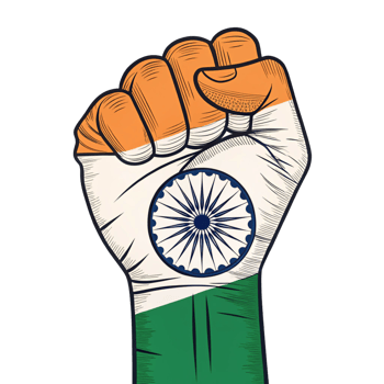 Indian flag hand illustration isolated on transparent background png
