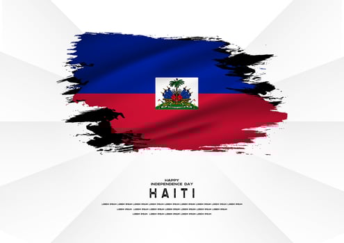 Happy Independence Day Haiti, Haiti flag vector