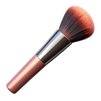 Elegant Rose Gold Makeup Powder Brush png