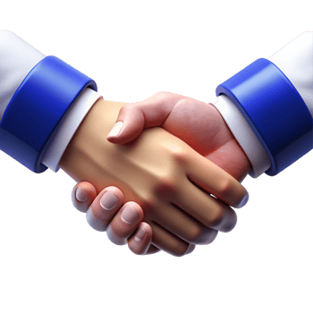 3D Render of a Firm Handshake Between Two People png
