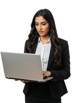 business woman with laptop png