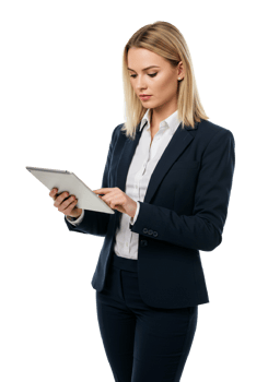 woman using mobile phone transparent BG png