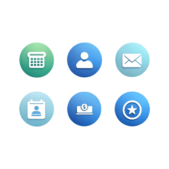 User Interface Icons for Scheduling, Communication, and Finance png