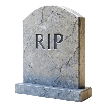 Detailed 3D Render of a Gray Gravestone with RIP Inscribed png