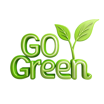 Vibrant 3D Go Green Motivational Graphic png